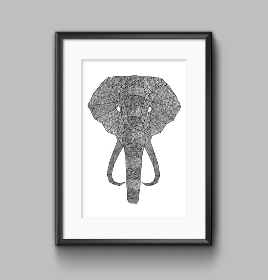 Geometric Elephant Print