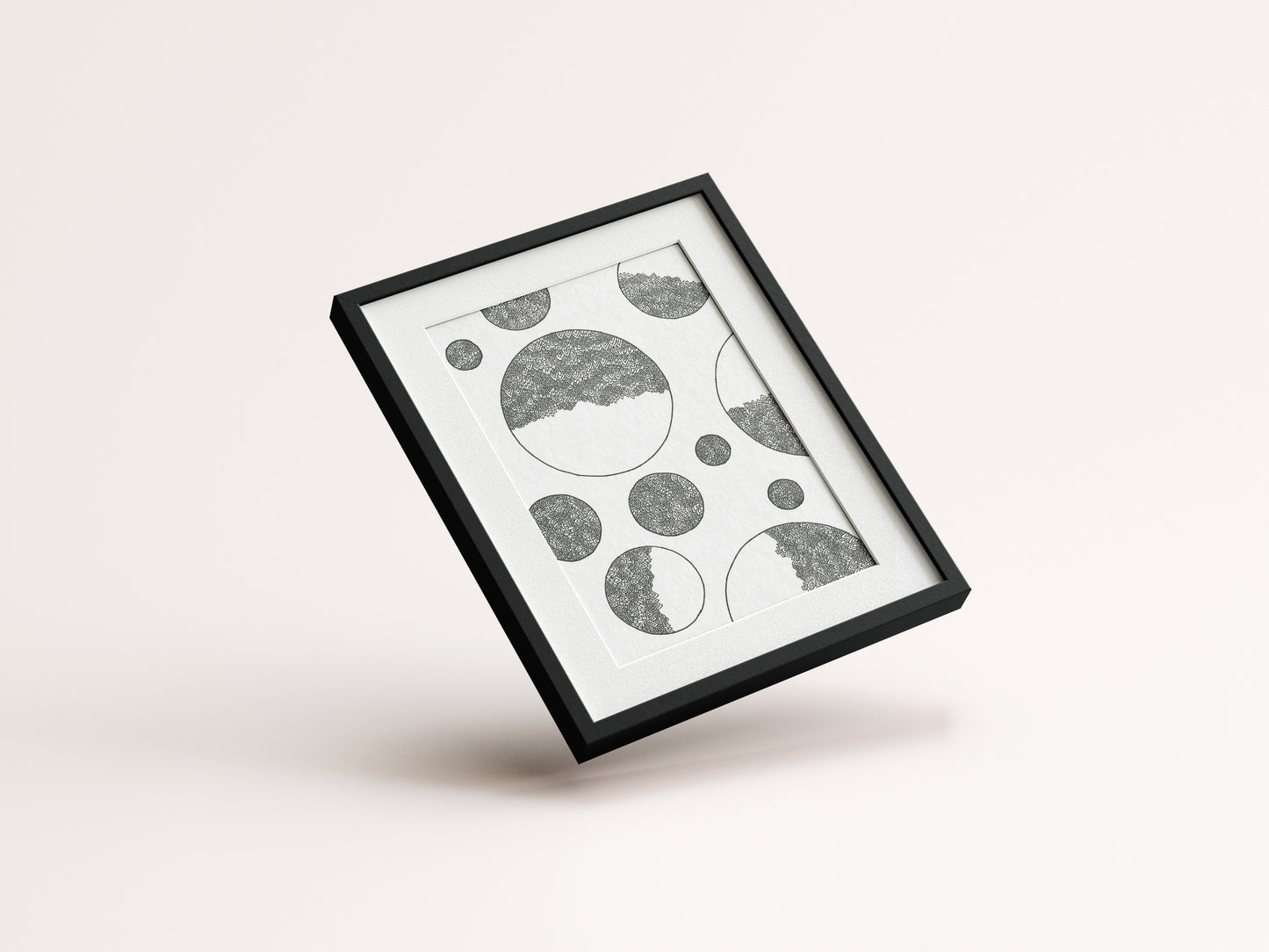 Abstract Geometric Circle Art Print: Minimalist Home Office Decor (digital)