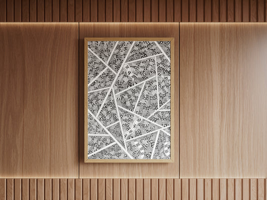 Hand-Drawn Geometric Print: Black and White Abstract Doodle Art