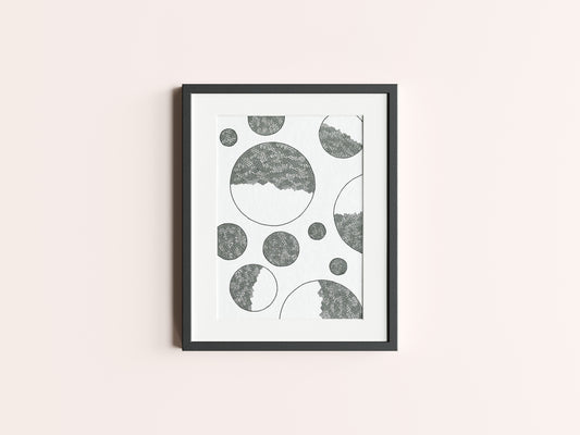 Abstract Geometric Circle Art Print: Minimalist Home Office Decor (digital)