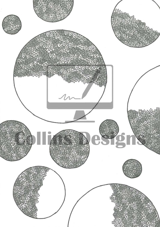 Abstract Geometric Circle Art Print: Minimalist Home Office Decor (digital)