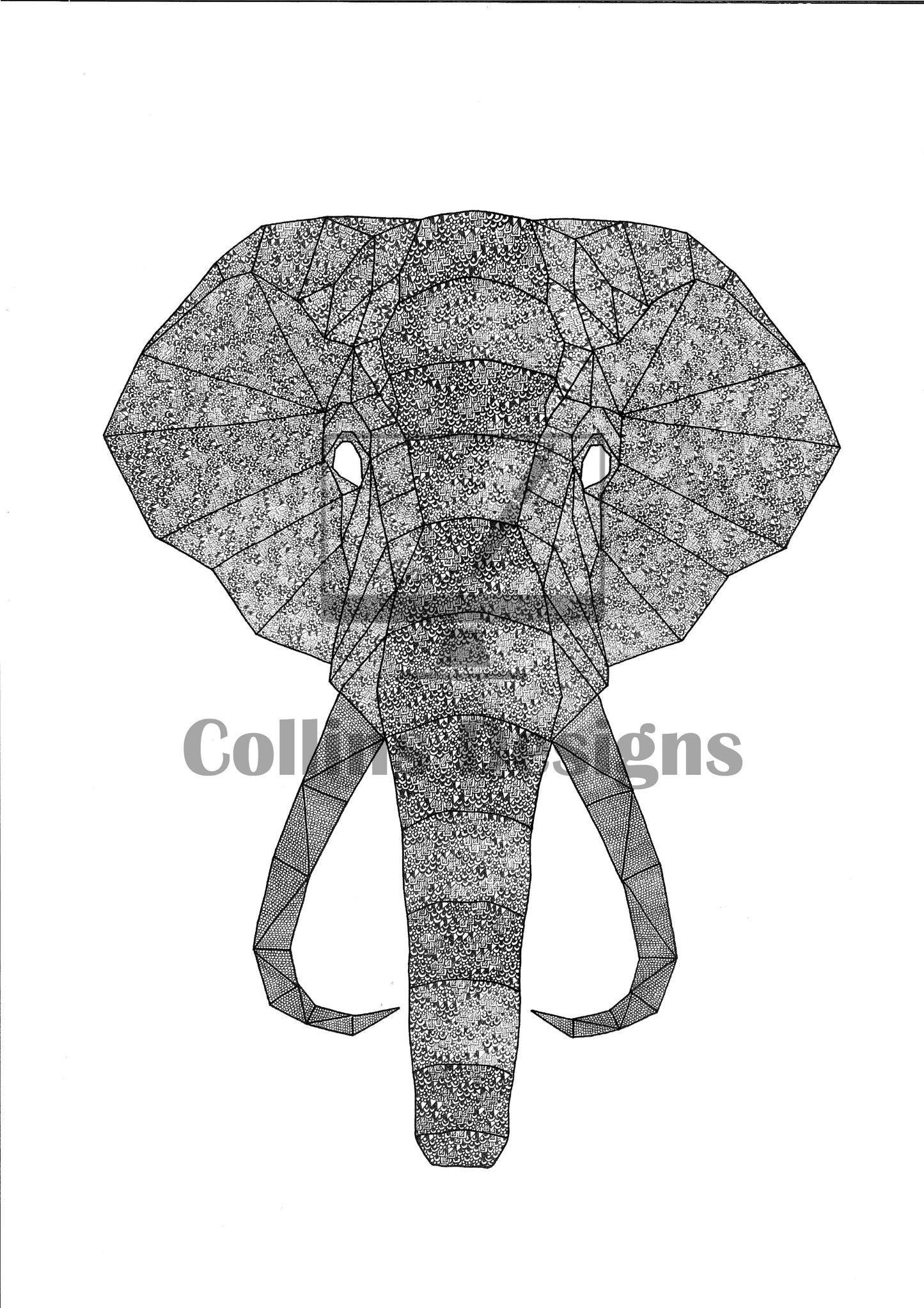 Geometric Elephant Print